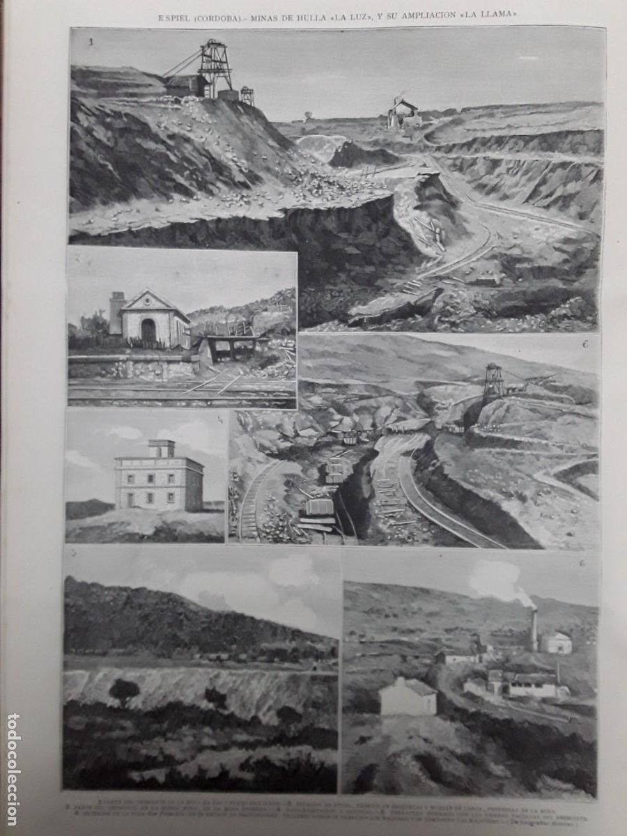 Coleccionismo de revistas y peri&oacute;dicos: MINAS DE HULLA LA LUZ Y SU AMPLIACION LA LLAMA ESPIEL CORDOBA POZA SAN FRANCISCO REVISTA A&Ntilde;O 1881