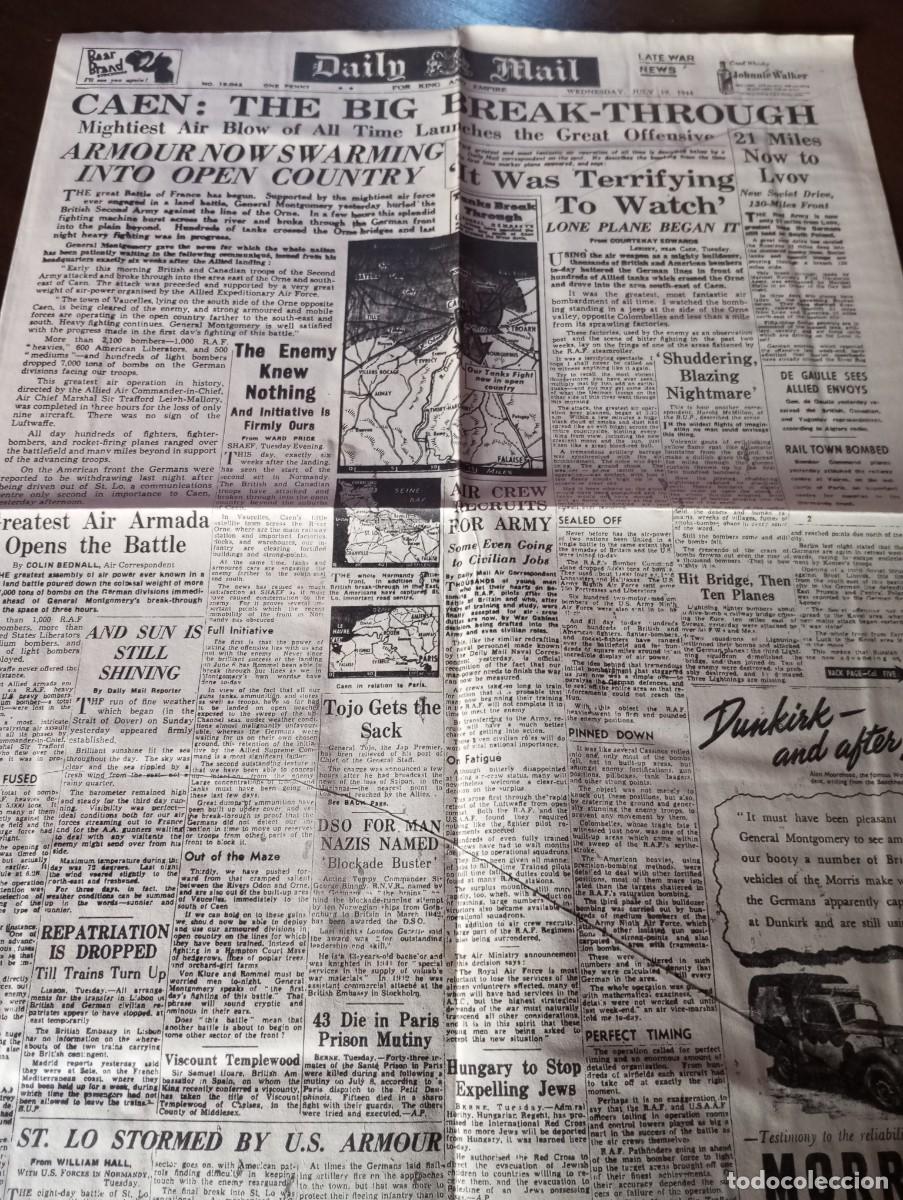 Collezionismo di Riviste e Giornali: SEGUNDA GUERRA MUNDIAL,DAILY MAIL, 19/07/1944, FACSIMIL PERI&Oacute;DICO