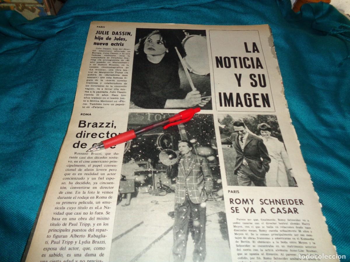 Coleccionismo de Revistas y Peri&oacute;dicos: RECORTE : JULIE DASSIN. ROMY SCHNEIDER. FOTOGRAMAS, MAYO 1966