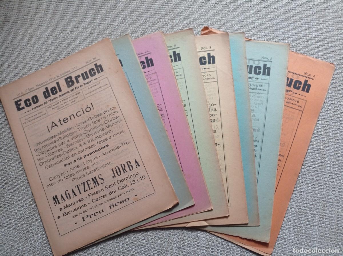 Coleccionismo de Revistas y Peri&oacute;dicos: El Eco del Bruch, 7 ejemplares de este antiguo peri&oacute;dico de 1915, Catalu&ntilde;a antigua