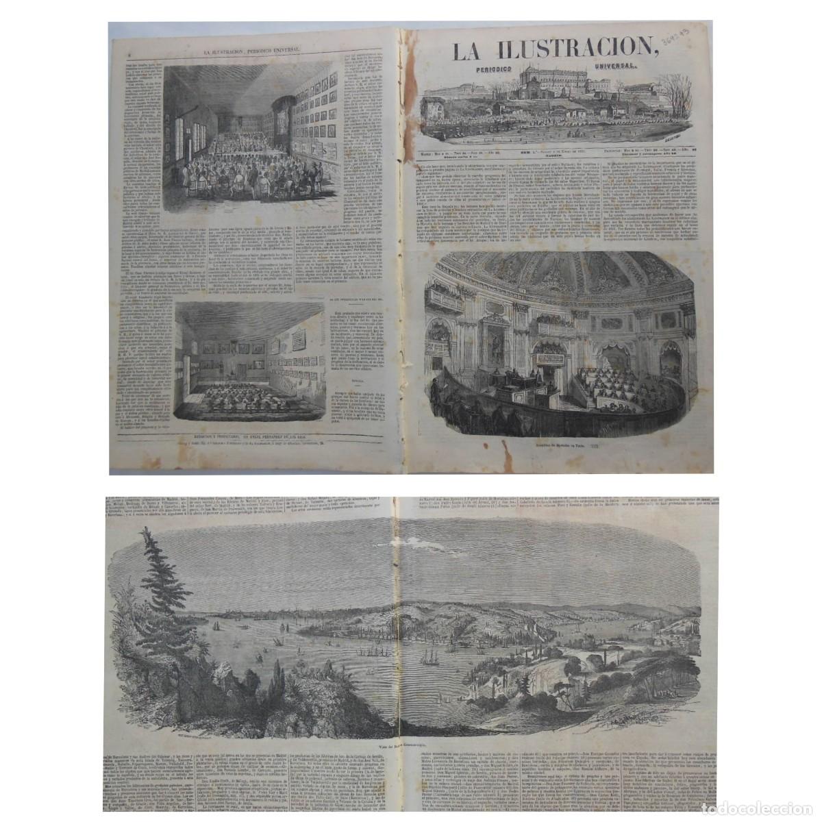 Colecionismo de Revistas e Jornais: ANTIGUO PERI&Oacute;DICO:LA ILUSTRACI&Oacute;N,PERI&Oacute;DICO UNIVERSAL.4ENERO 1851.Vista del B&oacute;sforo de Constantinopla