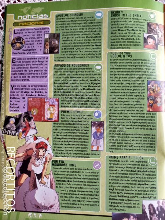 Coleccionismo de Revistas y Peri&oacute;dicos: RECORTE DE PRENSA DETECTIVE DA2 PRINCESA MONONOKE FUSHIGI YUUGI CONAN MEITANTEI