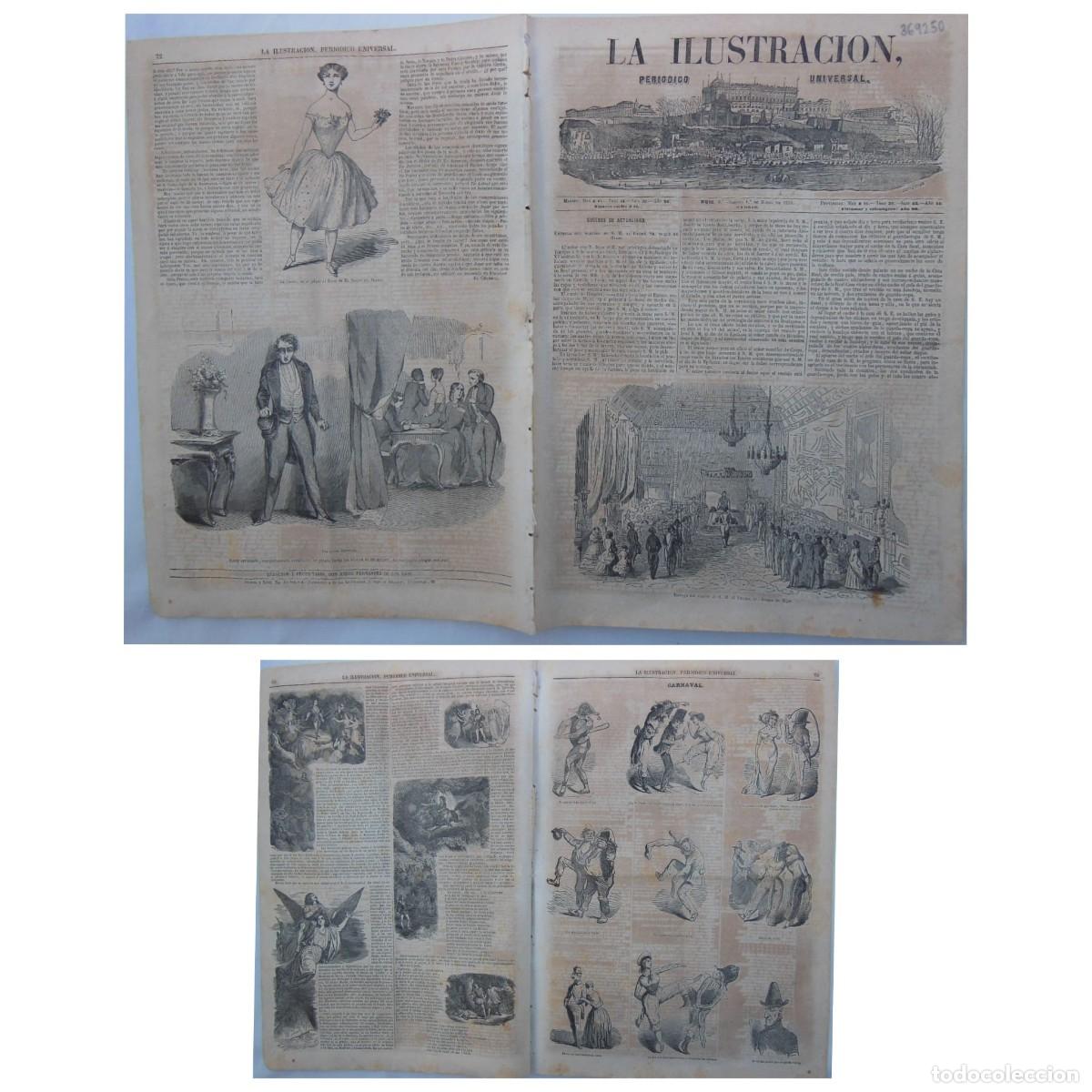 Colecionismo de Revistas e Jornais: ANTIGUO PERI&Oacute;DICO:LA ILUSTRACI&Oacute;N,PERI&Oacute;DICO UNIVERSAL.1 DE MARZO1851. Novela, Alfonso Karr.