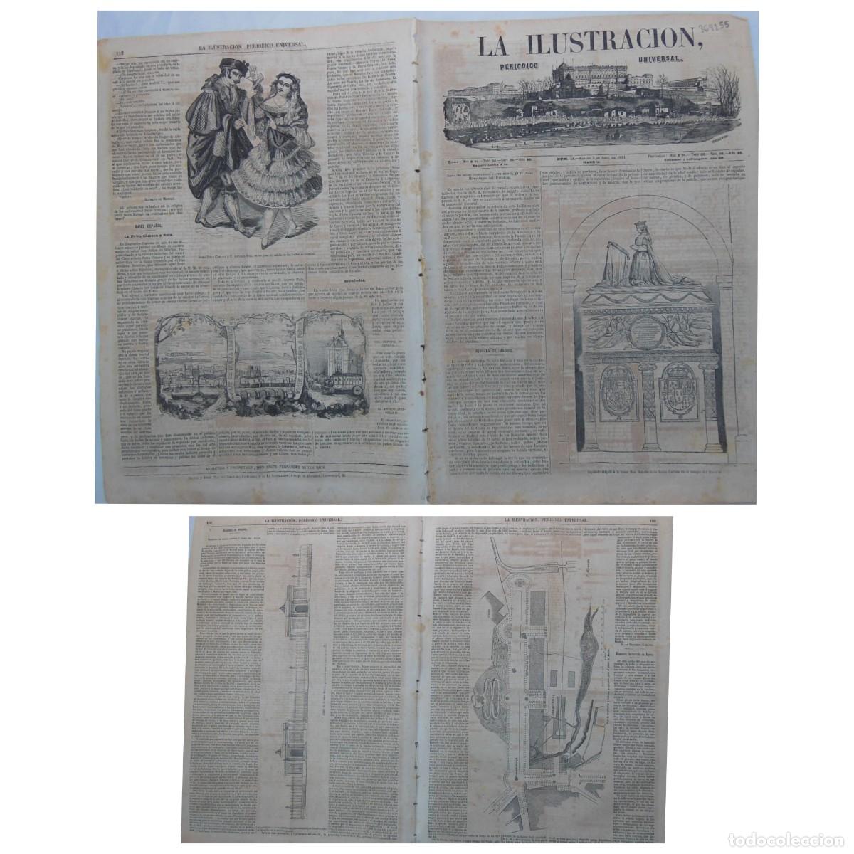 Colecionismo de Revistas e Jornais: ANTIGUO PERI&Oacute;DICO: LA ILUSTRACI&Oacute;N, PERI&Oacute;DICO UNIVERSAL. 5 DE ABRIL DE 1851. Paseo de Atocha.