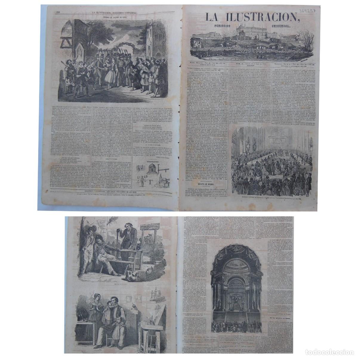 Colecionismo de Revistas e Jornais: ANTIGUO PERI&Oacute;DICO: LA ILUSTRACI&Oacute;N, PERI&Oacute;DICO UNIVERSAL. 19 DE ABRIL DE 1851. Fidel Garc&iacute;a Lomas.