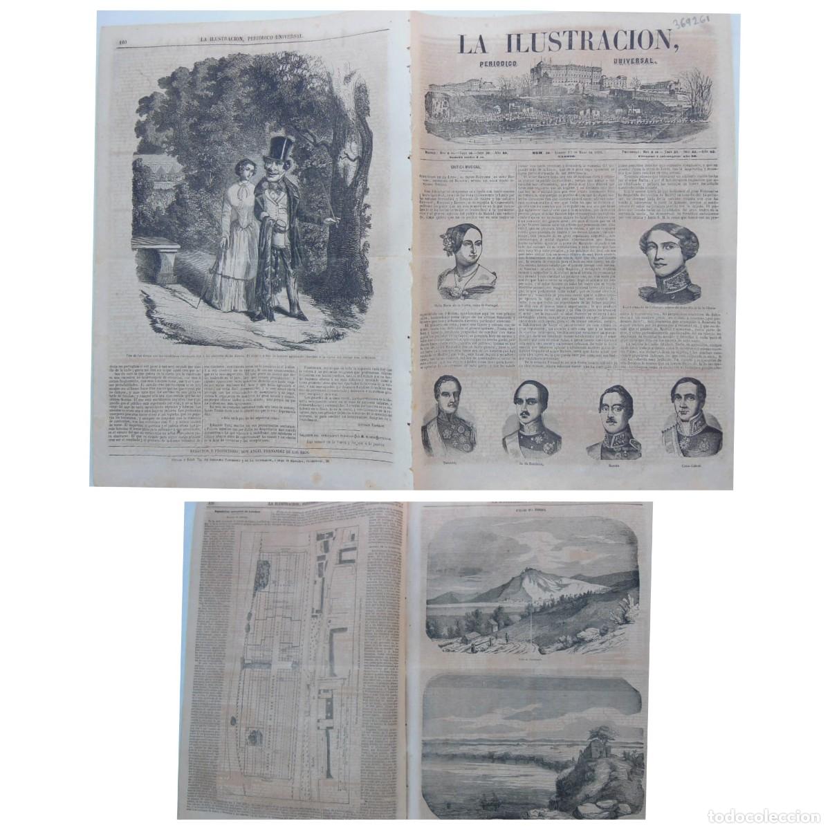 Colecionismo de Revistas e Jornais: ANTIGUO PERI&Oacute;DICO: LA ILUSTRACI&Oacute;N, PERI&Oacute;DICO UNIVERSAL. 17 DE MAYO DE 1851. Palacio de Cristal.