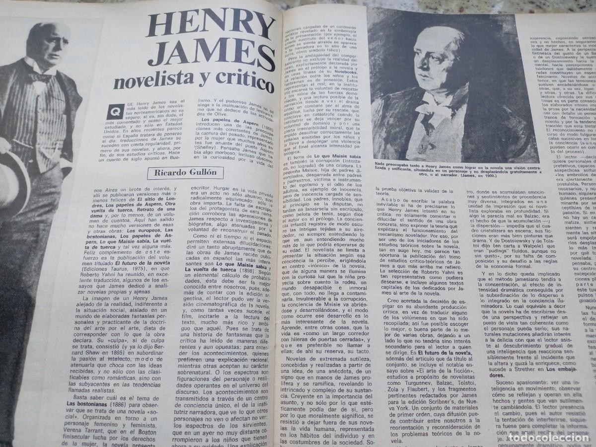 Coleccionismo de Revistas y Peri&oacute;dicos: HENRY JAMES, NOVELISTA Y CRITICO LITERARIO. 3 PAGINAS. RECORTE TRIUNFO JULIO 1975