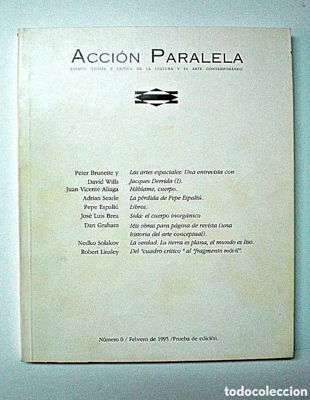 Coleccionismo de revistas y peri&oacute;dicos: ACCI&Oacute;N PARALELA. N&Uacute;MERO 0. 1995. Prueba de edici&oacute;n.