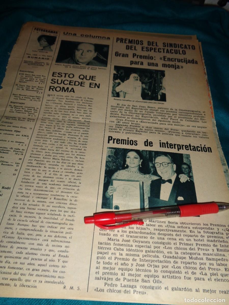 Coleccionismo de revistas y peri&oacute;dicos: RECORTE : PREMIOS SINDICATO ESPECTACULO : LOLA FLORES. FOTOGRAMAS, FEBRO 1968