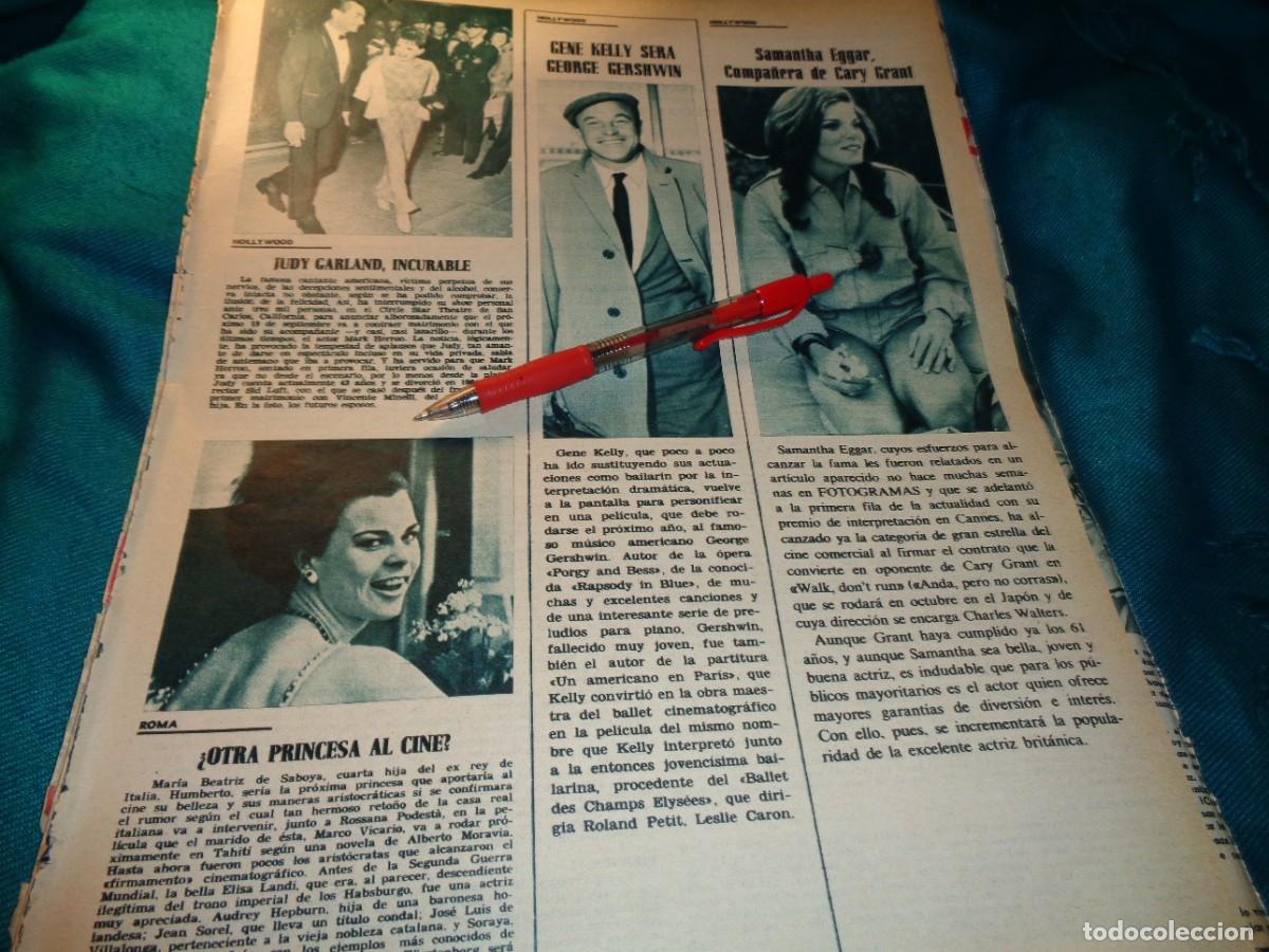 Coleccionismo de Revistas y Peri&oacute;dicos: RECORTE : SAMANTHA EGGAR. JUDY GARLAND. GENE KELLY. FOTOGRAMAS, SPTMBRE 1965