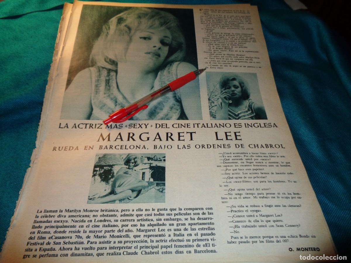 Collezionismo di Riviste e Giornali: RECORTE : MARGARET LEE, LA ACTRIZ MAS SEXY DEL CINE ITALIANO. FOTOGRAMAS, SPTMBRE 1965