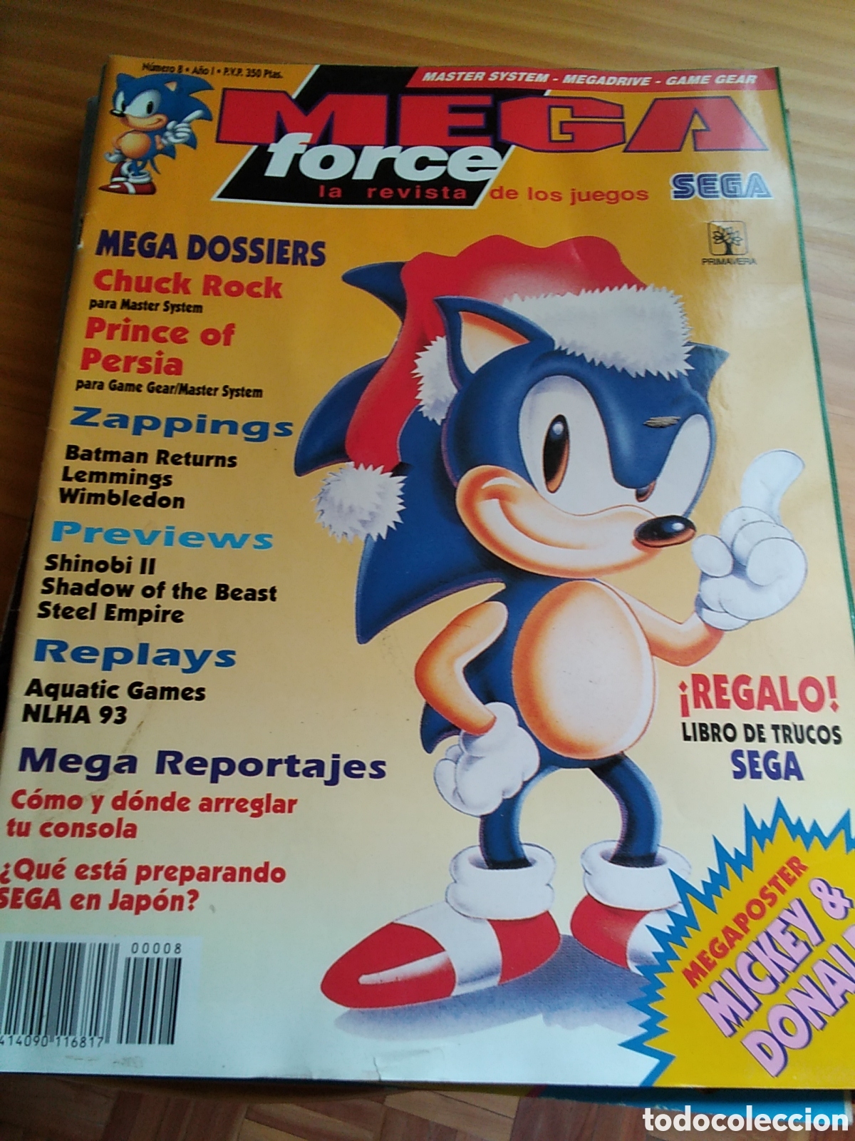 Coleccionismo de Revistas y Peri&oacute;dicos: Mega force revista consolas Sega n&uacute;mero 8 a&ntilde;o 1992 incluye poster