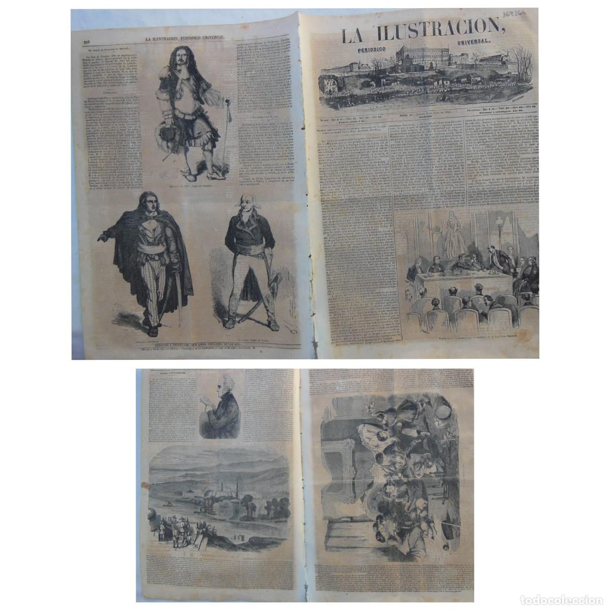 Colecionismo de Revistas e Jornais: ANTIGUO PERI&Oacute;DICO: LA ILUSTRACI&Oacute;N, PERI&Oacute;DICO UNIVERSAL. 5 DE JULIO DE 1851. Real Academia Espa&ntilde;ola.