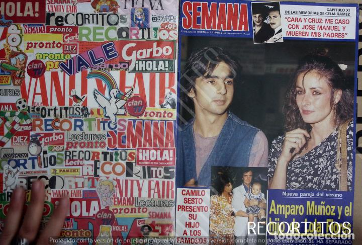 Coleccionismo de Revistas y Peri&oacute;dicos: RECORTE PORTADA AMPARO MU&Ntilde;OZ ANTONIO FLORES MISS UNIVERSO ESPA&Ntilde;A
