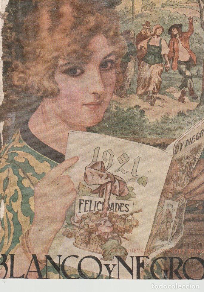 Coleccionismo de Revistas y Peri&oacute;dicos: A&ntilde;o Nuevo / ilustraci&oacute;n de M&eacute;ndez Bringa para cubierta de revista Blanco y Negro -1921