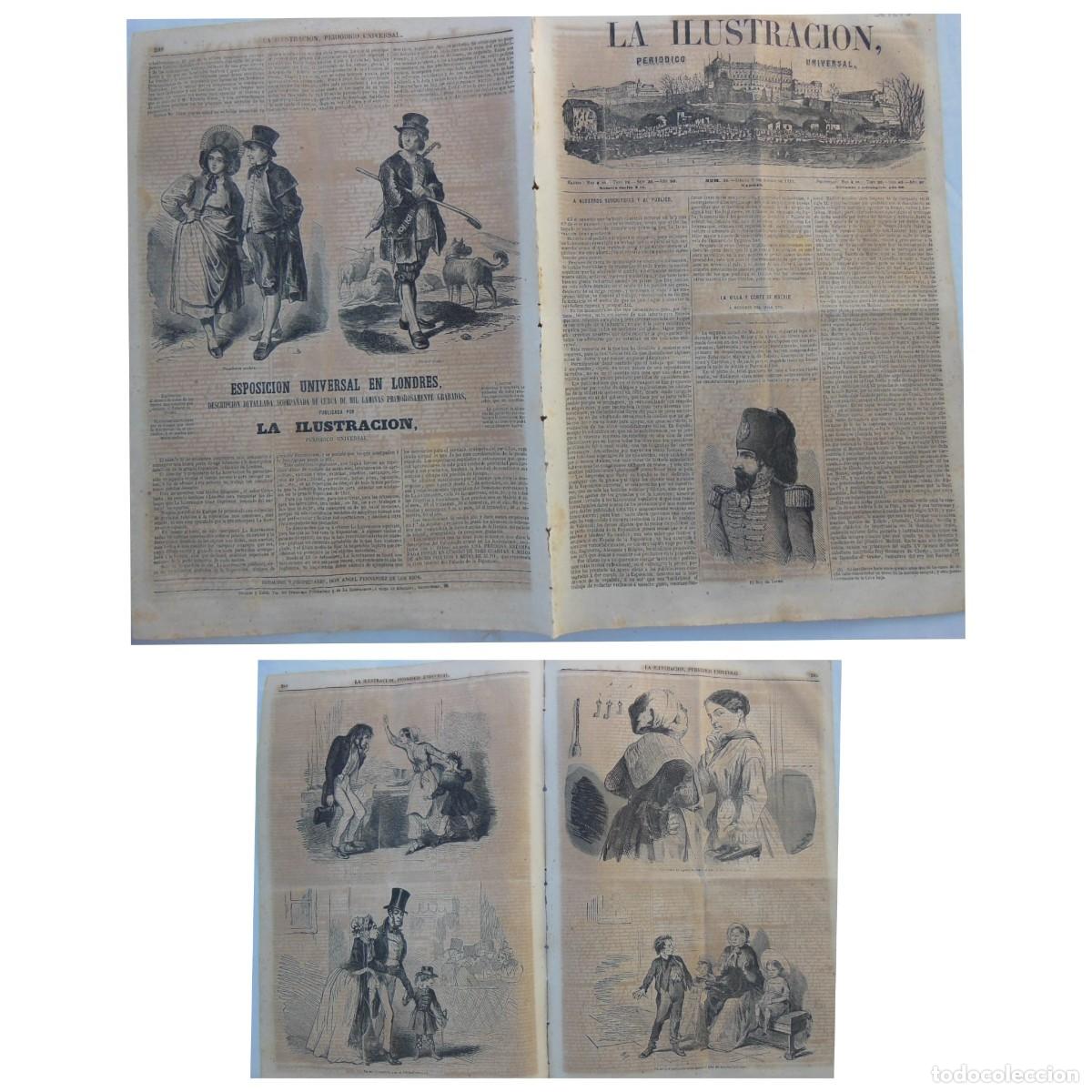 Colecionismo de Revistas e Jornais: ANTIGUO PERI&Oacute;DICO: LA ILUSTRACI&Oacute;N, PERI&Oacute;DICO UNIVERSAL. 6 DE SEPTIEMBRE DE 1851. Rey de T&uacute;nez.
