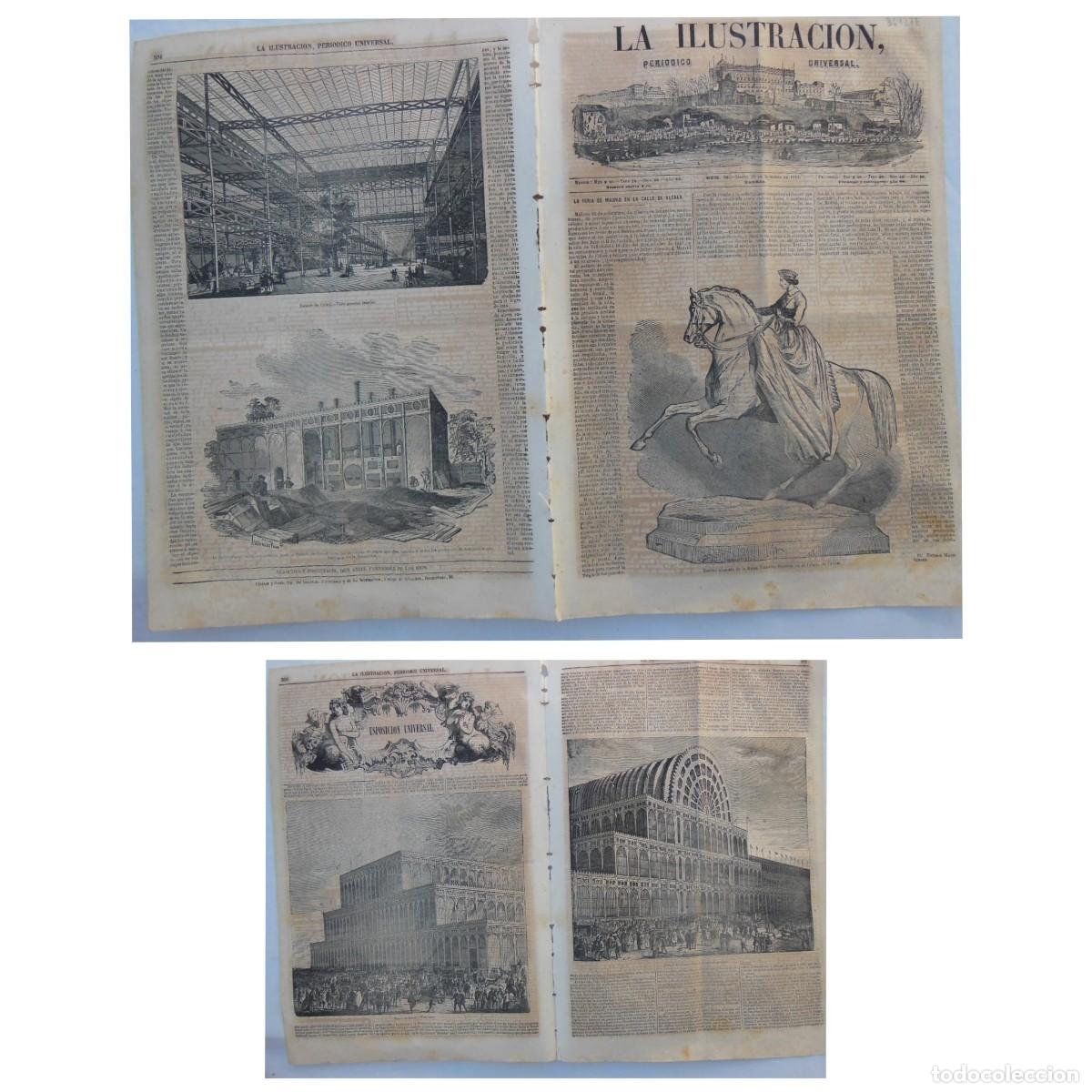Colecionismo de Revistas e Jornais: ANTIGUO PERI&Oacute;DICO: LA ILUSTRACI&Oacute;N, PERI&Oacute;DICO UNIVERSAL.20 DE SEPTIEMBRE DE 1851. Palacio de Cristal.