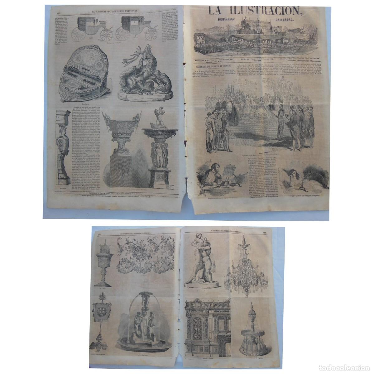 Colecionismo de Revistas e Jornais: ANTIGUO PERI&Oacute;DICO: LA ILUSTRACI&Oacute;N, PERI&Oacute;DICO UNIVERSAL. 4 DE OCTUBRE DE 1851. Palacio de Cristal.