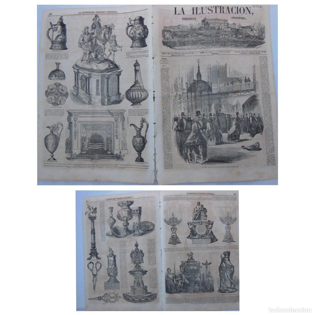 Colecionismo de Revistas e Jornais: ANTIGUO PERI&Oacute;DICO: LA ILUSTRACI&Oacute;N, PERI&Oacute;DICO UNIVERSAL. 8 DE NOVIEMBRE DE 1851. Palacio de Cristal.