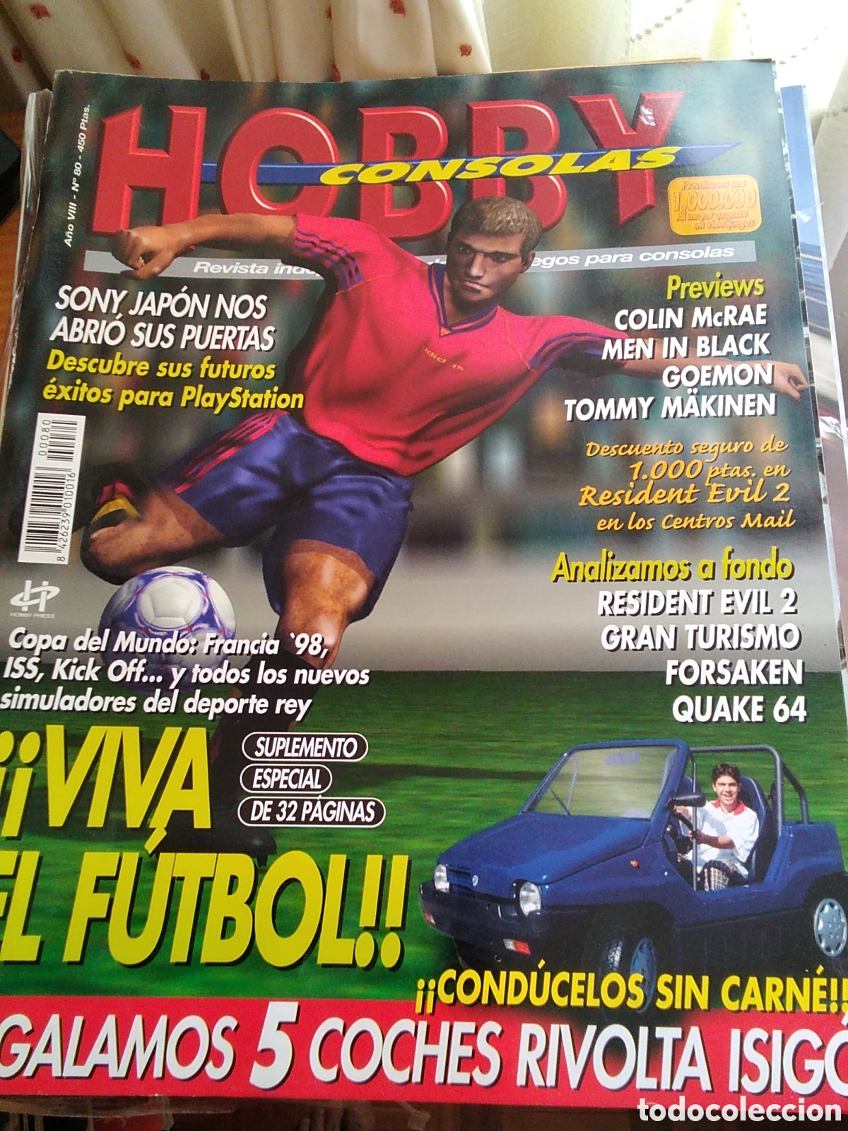 Coleccionismo de Revistas y Peri&oacute;dicos: Hobby consolas revista n&uacute;mero 80 a&ntilde;o 1998 mayo futbol