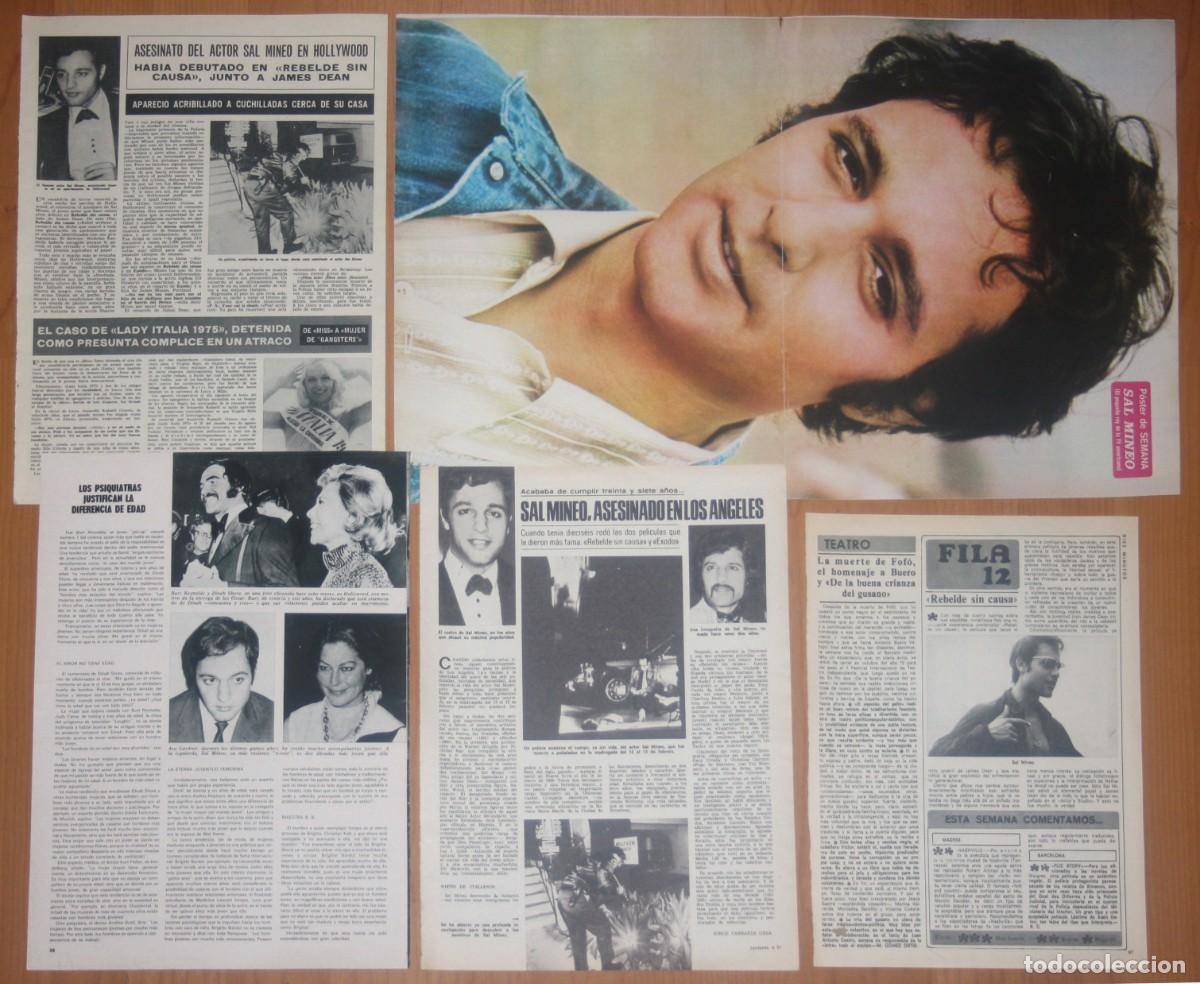 Coleccionismo de Revistas y Peri&oacute;dicos: SAL MINEO lote prensa 1970s spain magazine clippings poster photos icon actor hollywood