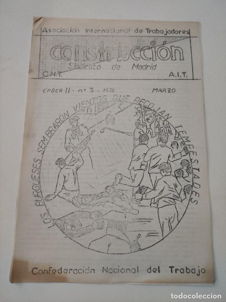 Sammeln von Zeitschriften und Zeitungen: Periodico CONSTRUCCION Sindicato de Madrid CNT-AIT.N&ordm; 3 Epoca II .1976 - VVAA