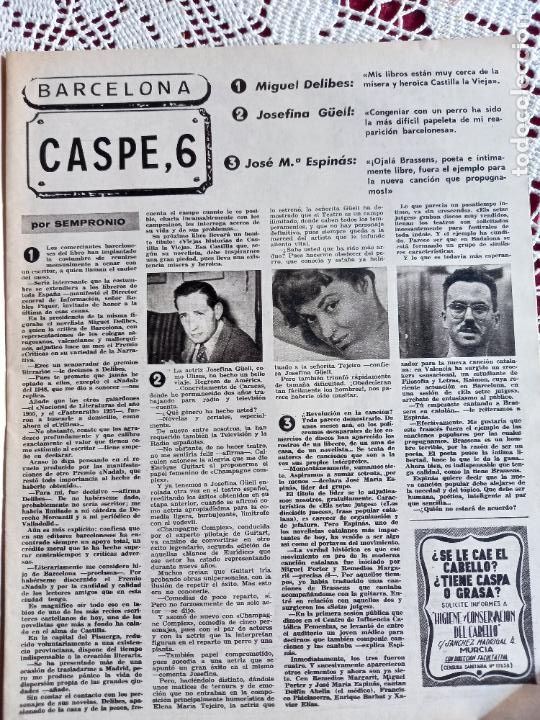 Coleccionismo de Revistas y Peri&oacute;dicos: MIGUEL DELIBES JOSEFINA GUELL JOSE MARIA ESPINAS