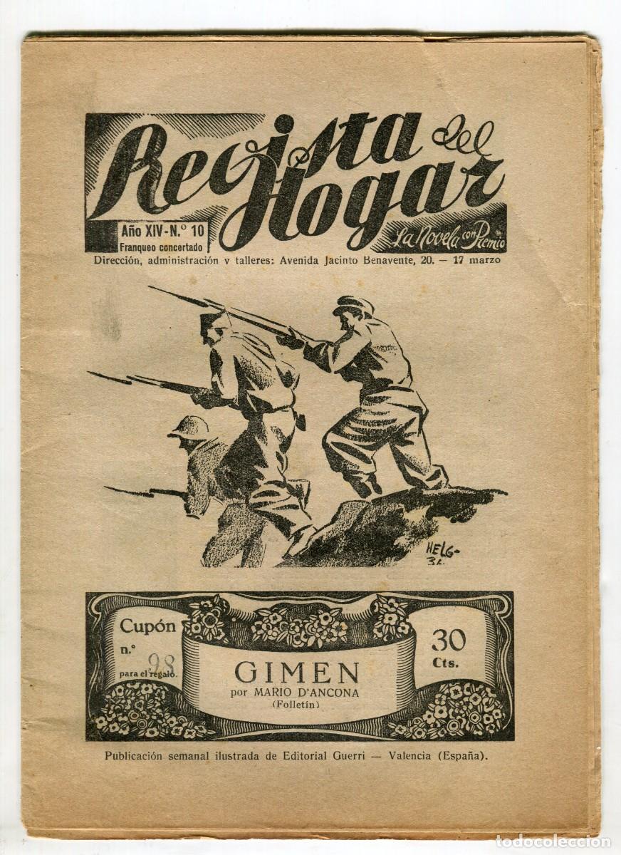Coleccionismo de revistas y peri&oacute;dicos: REVISTA DEL HOGAR LA NOVELA CON PREMIO A&Ntilde;O XIV NUMERO 10 PRE-GUERRA CIVIL A&Ntilde;O 1935 IMAGEN REVERSO