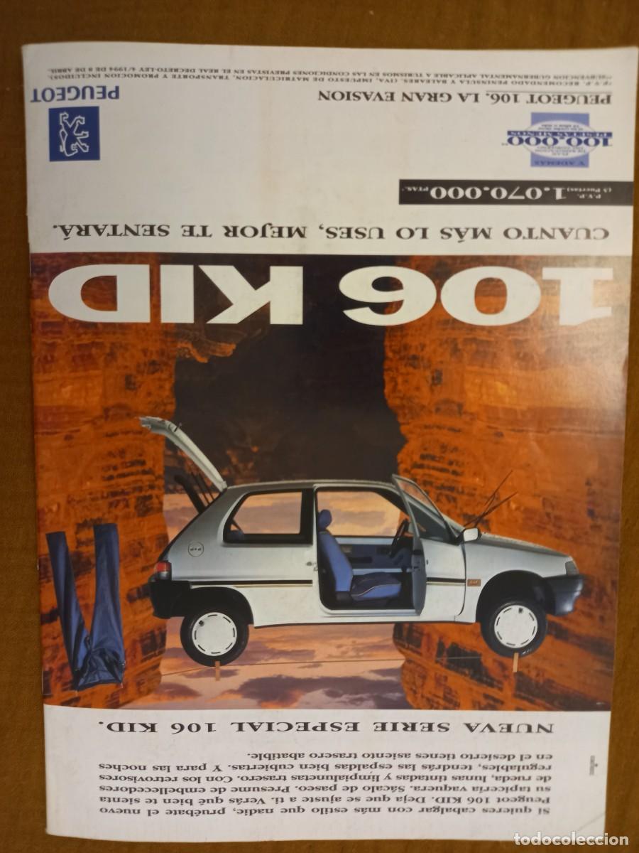 Coleccionismo de Revistas y Peri&oacute;dicos: PUBLICIDAD AUTOMOVILES. ANUNCIO DE PEUGEOT 106 KID EXTRA&Iacute;DO DE REVISTA 1994