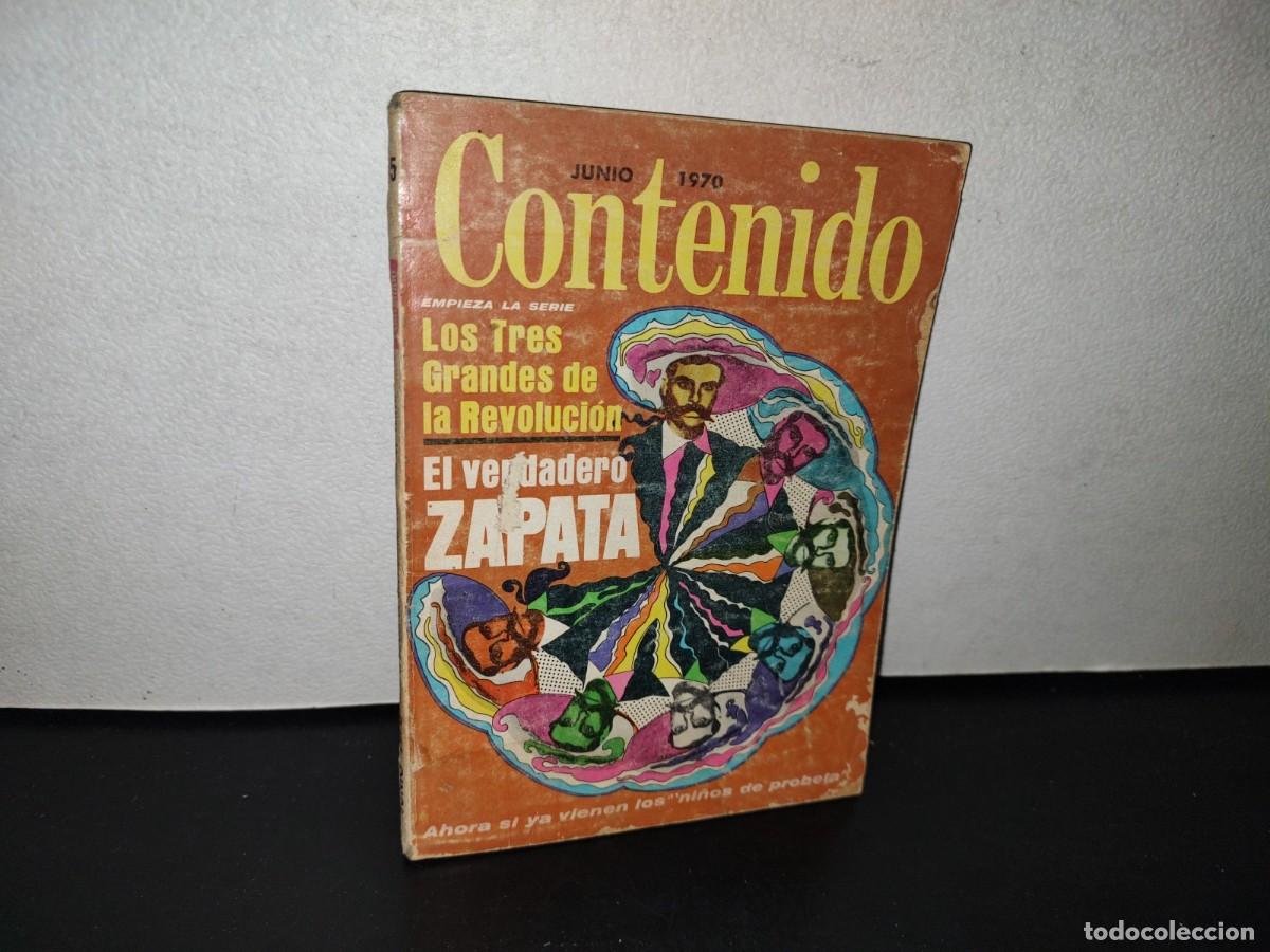 Coleccionismo de Revistas y Peri&oacute;dicos: 80- REVISTA CONTENIDO. LOS TRES GRANDES DE LA REVOLUCI&Oacute;N. EL VERDADERO ZAPATA - JUNIO 1970