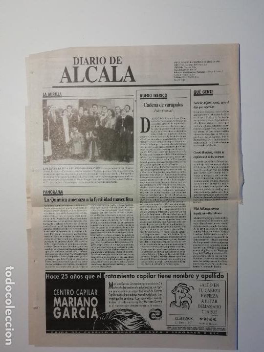 Coleccionismo de Revistas y Peri&oacute;dicos: Entrega Premio Cervantes Mario Vargas Llosa Alcal&aacute; de Henares 1995 Diario de Alcal&aacute;