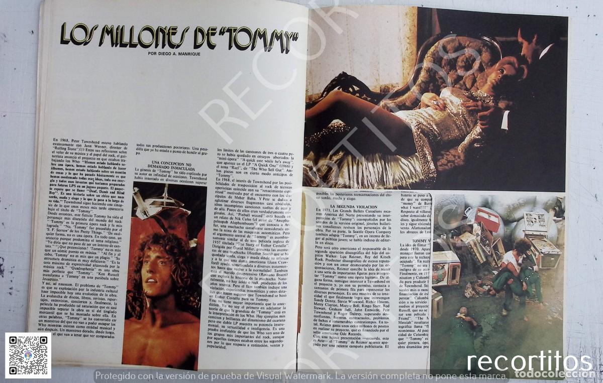 Coleccionismo de revistas y peri&oacute;dicos: TOMMY TOMMY TINA TURNER Roger Daltrey, Ann-Margret ELTON JOHN