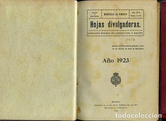 Coleccionismo de Revistas y Peri&oacute;dicos: HOJAS DIVULGADORAS DE AGRICULTURA Revista ,de 1923 a 1949 encuadernados ejemplar &uacute;nico en la red