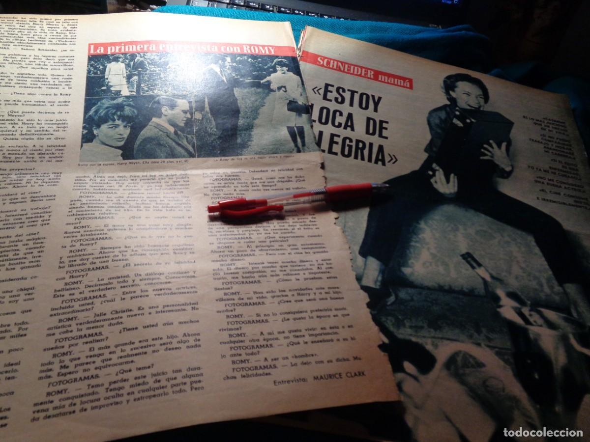 Coleccionismo de Revistas y Peri&oacute;dicos: RECORTE : ENTREVISTA A ROMY SCHNEIDER, DESPUES DE MATERNIDAD. FOTOGRAMAS, DCMBRE 1966