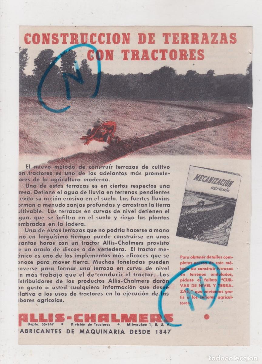 Collezionismo di Riviste e Giornali: PUBLICIDAD 1947. ANUNCIO TRACTOR ALLIS-CHALMERS. MILWOUKEE, E.U.A.