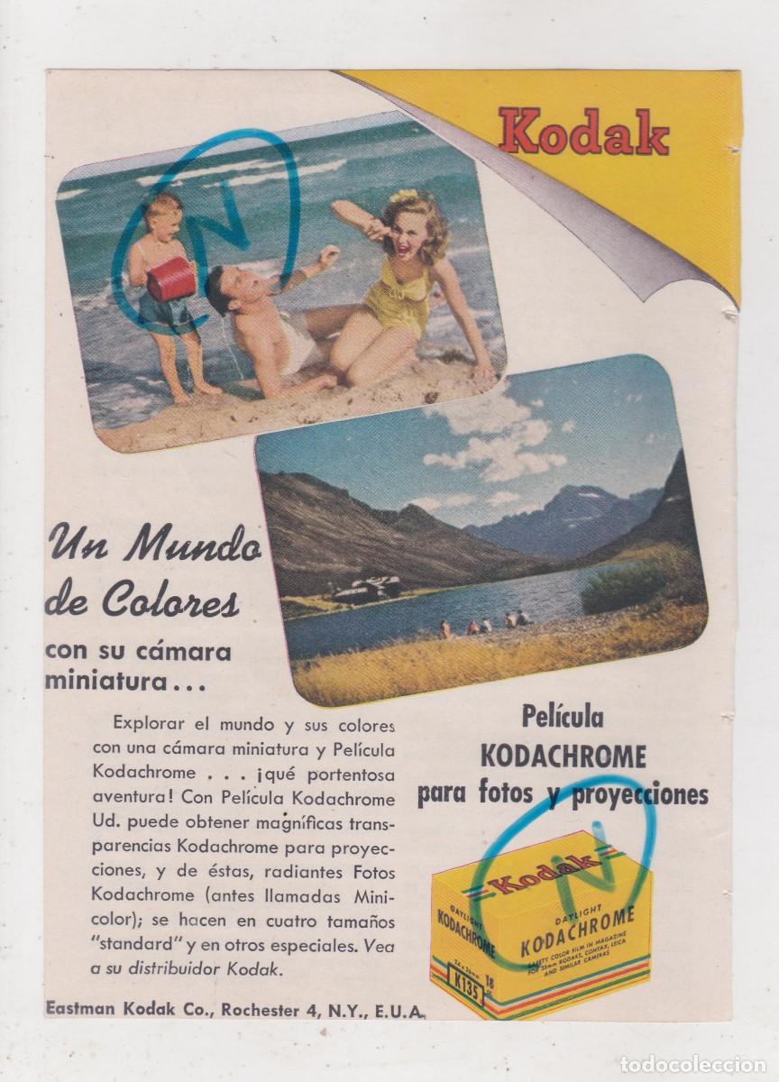 Colecionismo de Revistas e Jornais: PUBLICIDAD 1947. ANUNCIO KODAK. PELICULA KODACHROME. EASTMAN KODAK CO., NUEVA YORK, E.U.A.