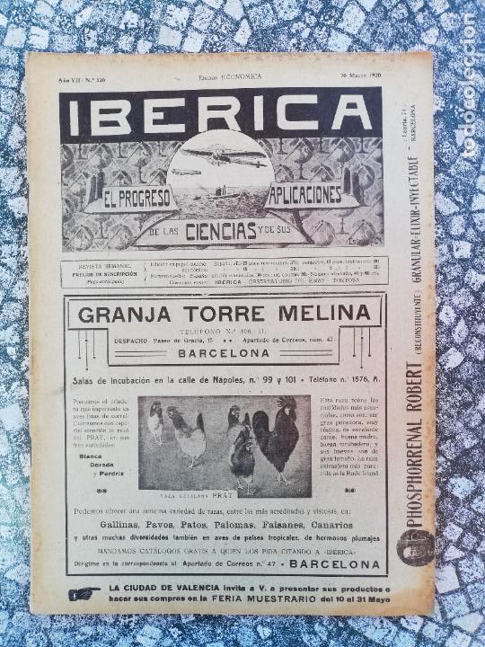 Collection Magazines and Newspapers: IBERICA. REVISTA SEMANAL. EL PROGRESO DE LAS CIENCIAS Y DE SUS APLICACIONES. N&ordm;320. MZO. 1920. LEER