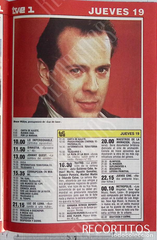 Coleccionismo de Revistas y Peri&oacute;dicos: BRUCE WILLIS LUZ DE LUNA
