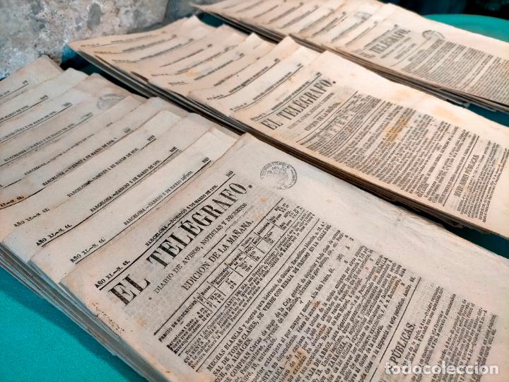 Coleccionismo de revistas y peri&oacute;dicos: El tel&eacute;grafo a&ntilde;o XI 1870 n&ordm; 18, 60-74 76-78 lote diario de avisos noticias y decretos de Barcelona