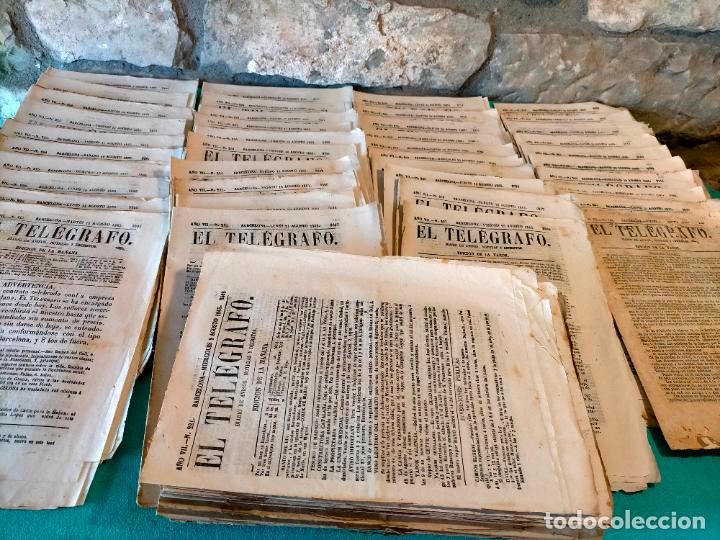 Coleccionismo de revistas y peri&oacute;dicos: El tel&eacute;grafo a&ntilde;o VII 1865 n&ordm; 197 - al - n&ordm;243 lote diario de avisos noticias y decretos de Barcelona