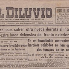 Coleccionismo de Revistas y Periódicos: DIARIO REPUBLICANO EL DILUVIO, BARCELONA. GUERRA CIVIL. AÑO 1937. 46 X 33 CM.