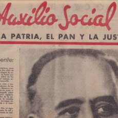 Coleccionismo de Revistas y Periódicos: PERIODICO FALANGISTA ILUSTRADO AUXILIO SOCIAL, NUMERO ESPECIAL. GUERRA CIVIL. AÑO 1938. 44 X 32 CM.