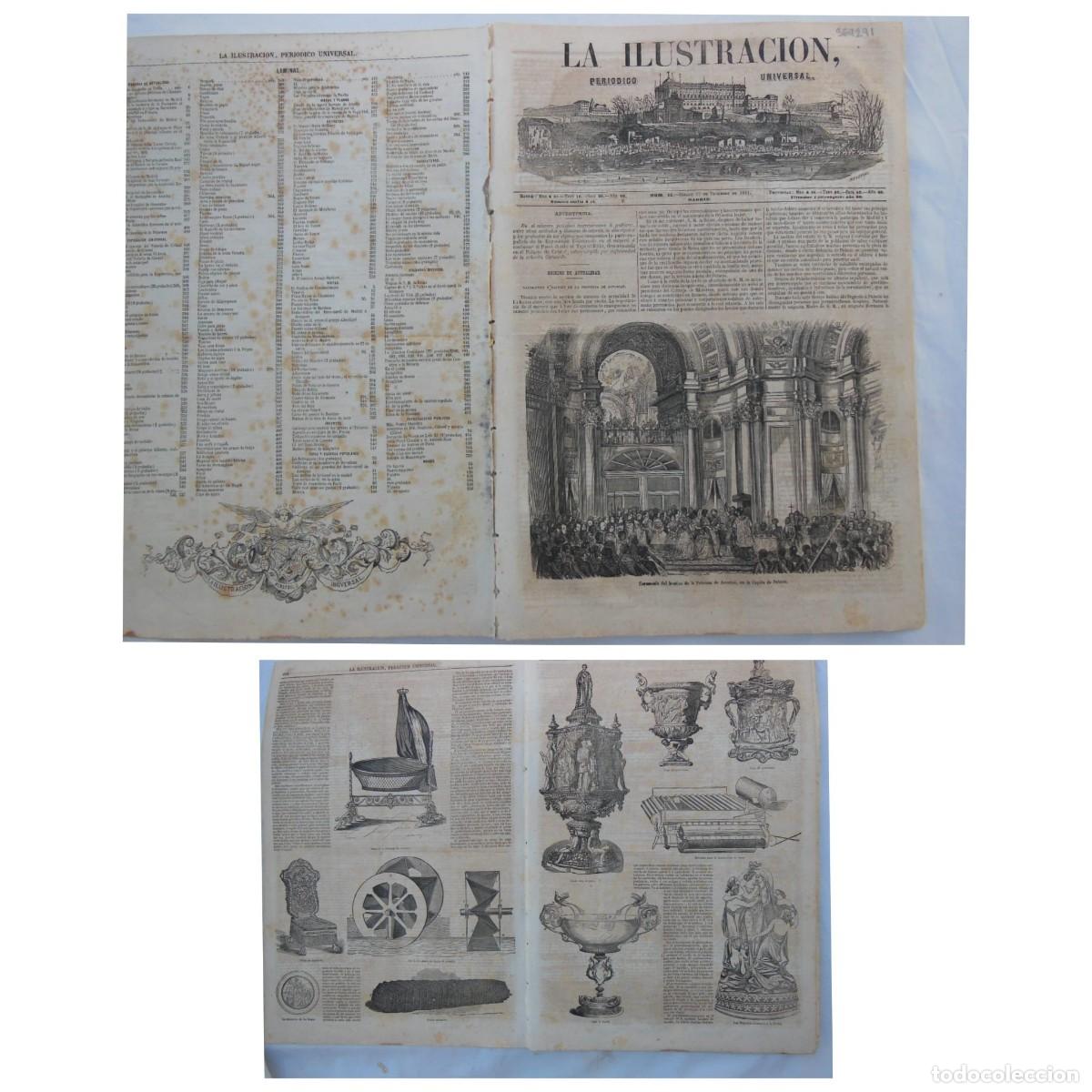 Colecionismo de Revistas e Jornais: ANTIGUO PERI&Oacute;DICO: LA ILUSTRACI&Oacute;N, PERI&Oacute;DICO UNIVERSAL. 27 DE DICIEMBRE DE 1851. &Iacute;ndice de 1851.