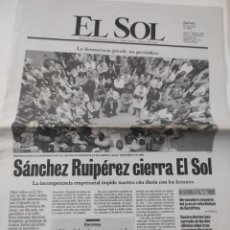 Coleccionismo de Revistas y Periódicos: PERIODICO EL SOL JUEVES 19 DE MARZO DE 1992.AÑO III Nº 663 - VVAA