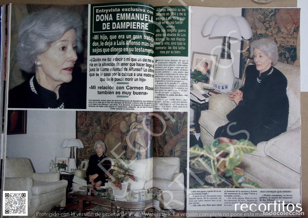 Collezionismo di Riviste e Giornali: emmanuella dampierre GONZALO DE BORBON LUIS ALFONSO CARMEN MARTINEZ BORDIU ROSI VICHY CATALAN