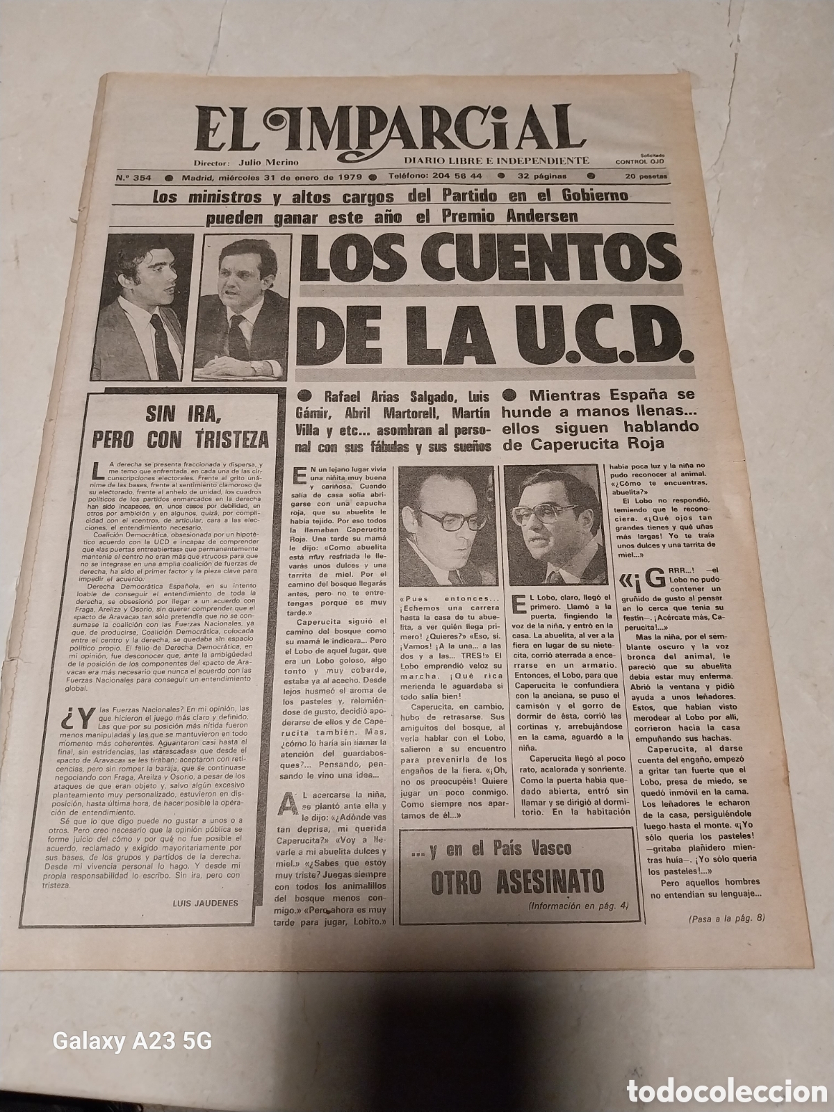 Collectionnisme de Revues et Journaux: EL IMPARCIAL 1979 LUIS GAMIR. UCD MINISTROS. FOSFATOS MARRUECOS EL ORO BLANCO. RUBIO CORDON SINDICAL