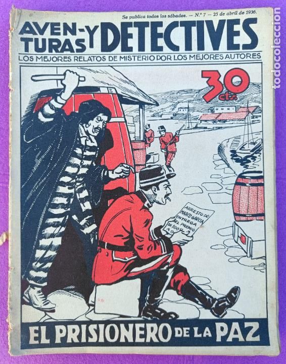 Colecionismo de Revistas e Jornais: 5 REVISTAS AVENTURAS Y DETECTIVES 1936 N&ordm; 7-8-10-11-12