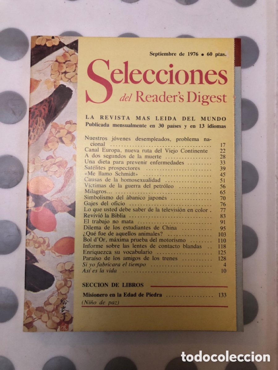 Colecionismo de Revistas e Jornais: Selecciones del Reader&rsquo;s Digest. Septiembre 1976. Asm