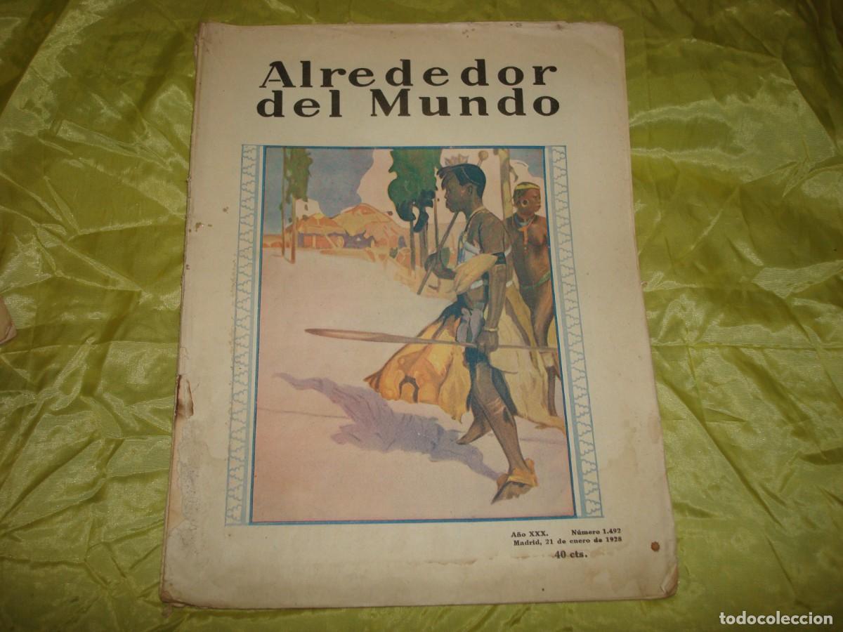 Collection Magazines and Newspapers: ALREDEDOR DEL MUNDO. ENERO 1928. RICARDO ZAMORA. GOYA