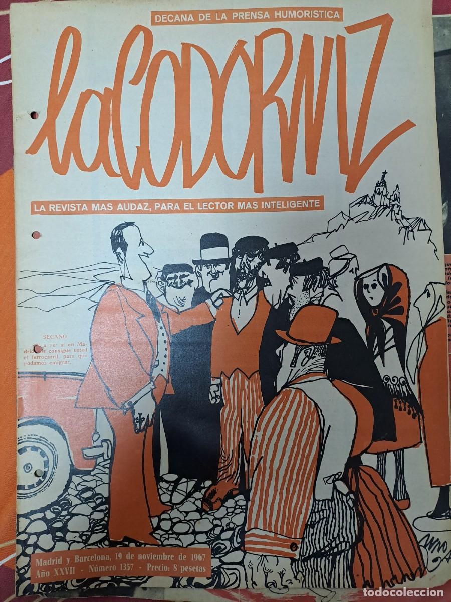 Coleccionismo de Revistas y Peri&oacute;dicos: REVISTA LA CODORNIZ N&ordm; 1357 - 19 NOVIEMBRE 1967 - PORTADA MUNOA - HUMOR -
